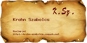 Krohn Szabolcs névjegykártya