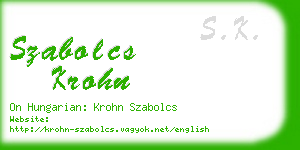 szabolcs krohn business card